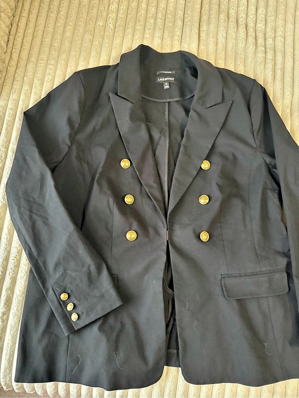 Lane Bryant The Bryant Blazer Black Double-Breasted Blazer Size 20W